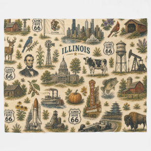 Couverture Polaire Illinois Route 66 Skyline Cosy