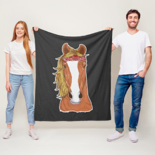 Couverture Polaire Illustration Cheval Équestre Lover Nouveauté