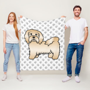 Couverture Polaire Illustration de chien de dessin animé mignon Havan
