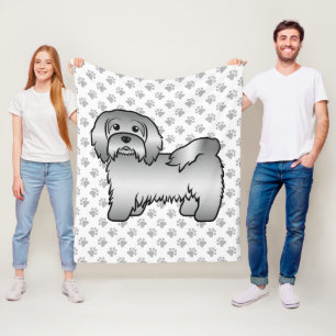 Couverture Polaire Illustration de chien de dessin animé mignon Havan