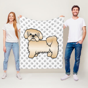 Couverture Polaire Illustration de chien de dessin animé mignon Shih