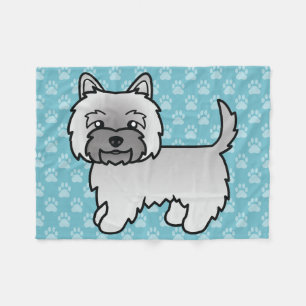 Couverture Polaire Illustration de chien de dessin animé Terrier Cair