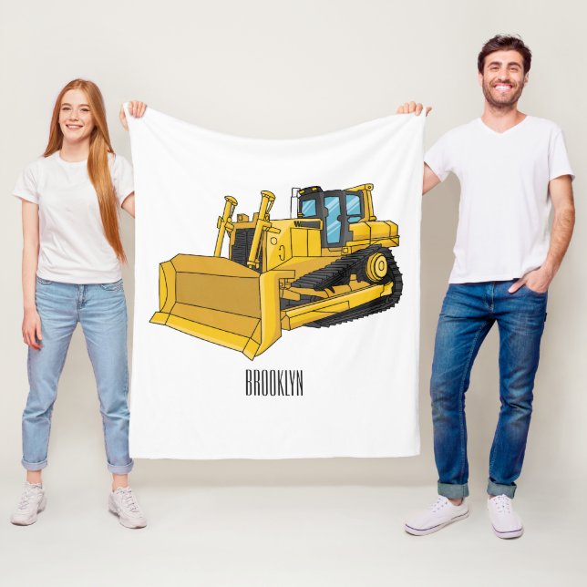 Couverture Polaire Illustration de dessin animé Bulldozer (En situation)