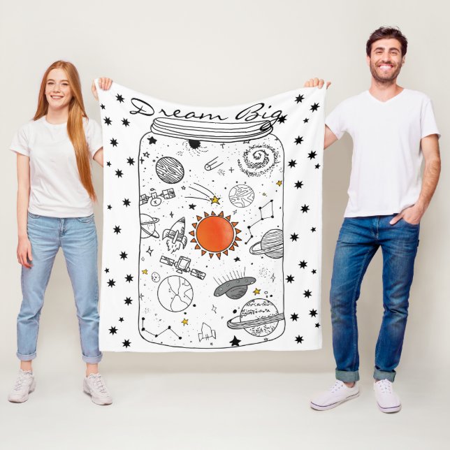 Couverture Polaire Illustration de Dream Big Universe dans Mason Jar (En situation)