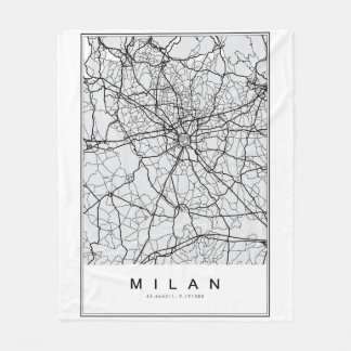 Couverture Polaire Illustration de la carte de Milan