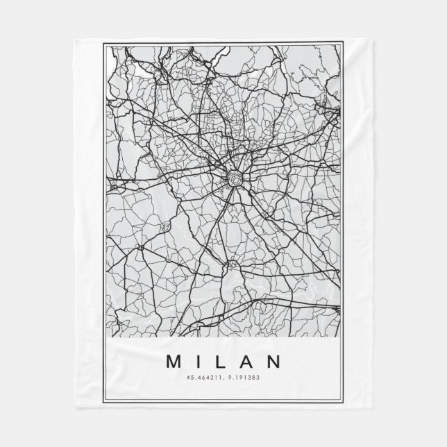 Couverture Polaire Illustration de la carte de Milan (Devant)