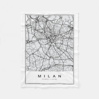 Couverture Polaire Illustration de la carte de Milan