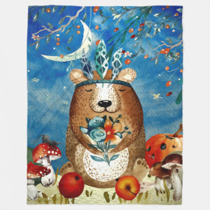 Couverture Polaire Illustration de la forêt d'automne