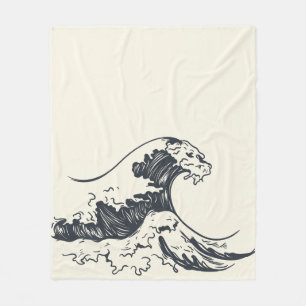 Couverture Polaire Illustration de la Grande vague au large de Kanaga