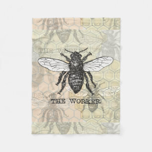 Couverture Polaire Illustration de l'abeille du travailleur vintage