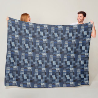 Couverture Polaire Illustration de l'art en tissu de Dénim de Patchwo