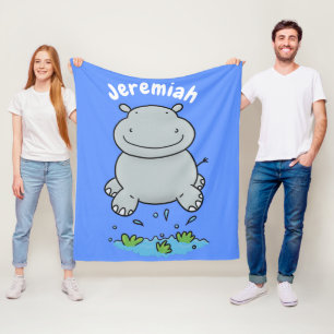 Couverture Polaire Illustration de saut en hippo mignon