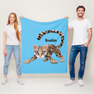Couverture Polaire Illustration d'ocelot mignon
