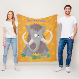 Couverture Polaire Illustration drôle de mammouth laineux