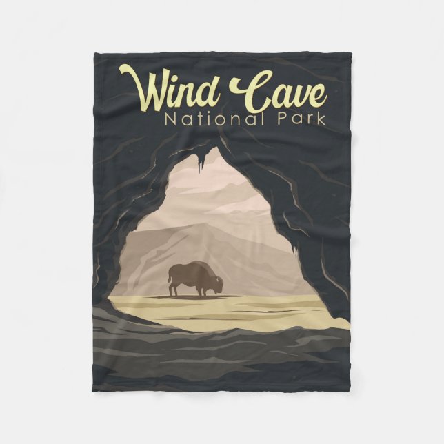 Couverture Polaire Illustration du parc national Wind Cave Travel Art (Devant)