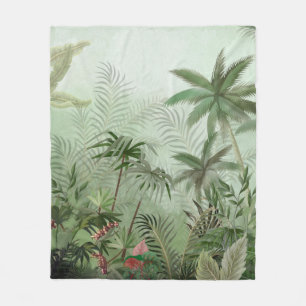 Couverture Polaire Illustration du paysage botanique vintage tropical