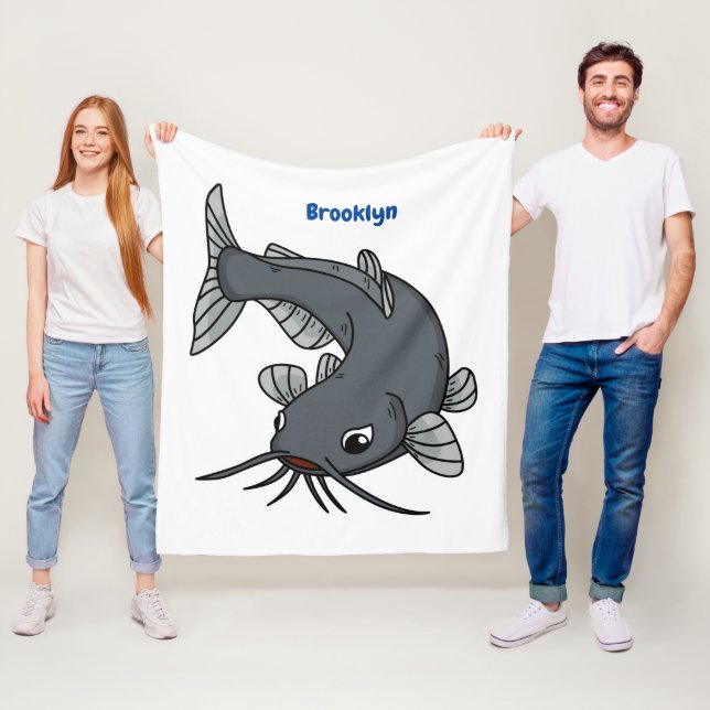Couverture Polaire Illustration du poisson-chat mignon (En situation)