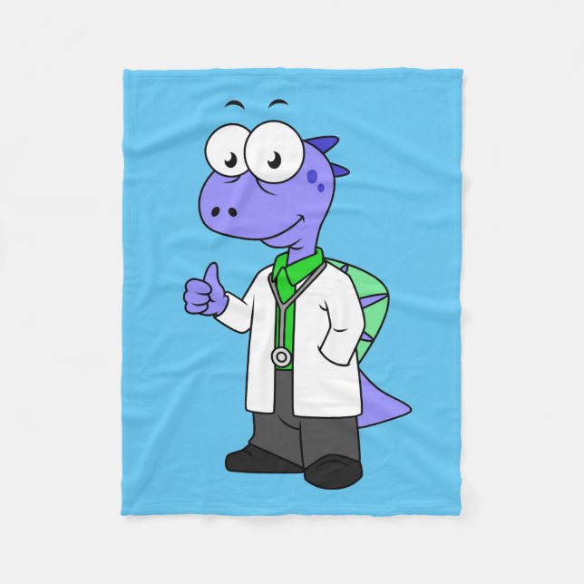 Couverture Polaire Illustration D'Un Médecin Spinosaure. (Devant)
