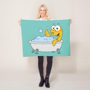 Couverture Polaire Illustration D'Un Monstre De Loch Ness De Bain.