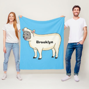 Couverture Polaire Illustration d'un mouton joyeux
