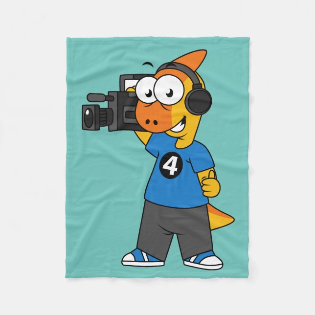 Couverture Polaire Illustration D'Un Opérateur De Caméra Parasaurolop (Devant)