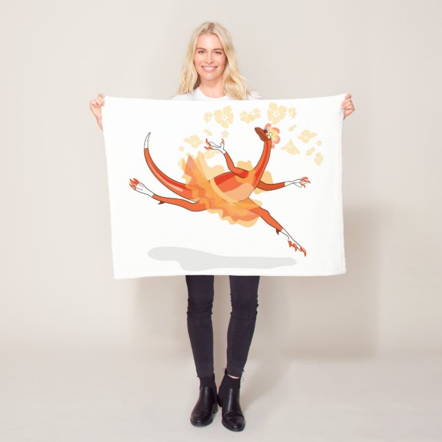 Couverture Polaire Illustration D'Un Raptor Danseur Ballerina. 2 (En situation)