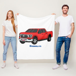 Couverture Polaire Illustration d'une camionnette rouge mou