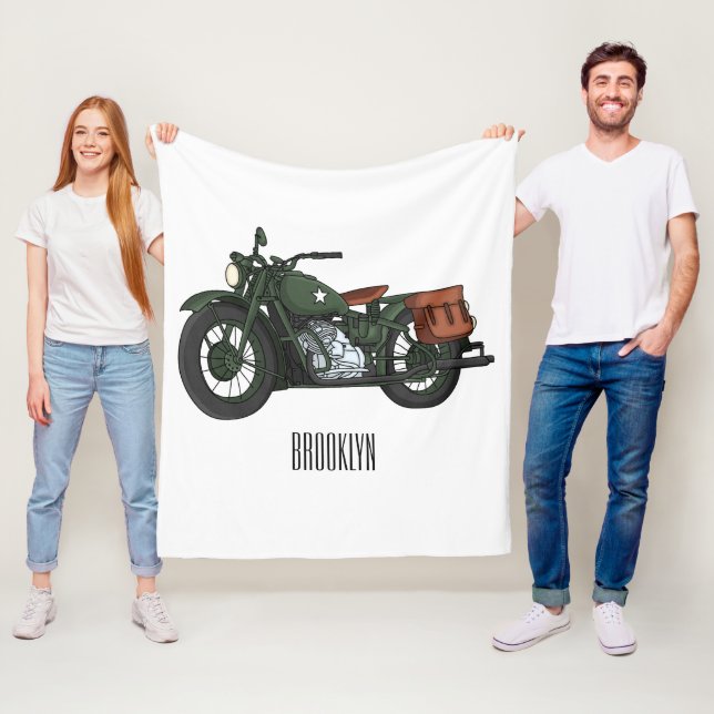 Couverture Polaire Illustration d'une moto de croiseur militaire (En situation)