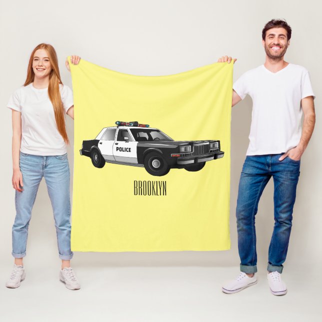 Couverture Polaire Illustration d'une voiture de police (En situation)