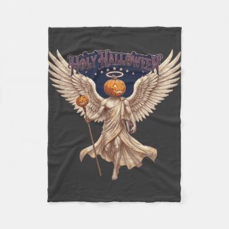 Couverture Polaire Illustration gothique vintage de citrouille d'ange