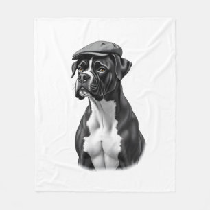 Couverture Polaire Illustration graphique monochrome de Boxer vintage