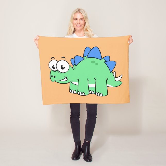 Couverture Polaire Illustration Mignonne D'Un Stegosaurus. 2 (En situation)