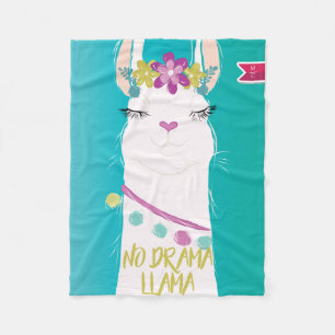 Couverture Polaire Illustration No Drama Llama avec Monogramme