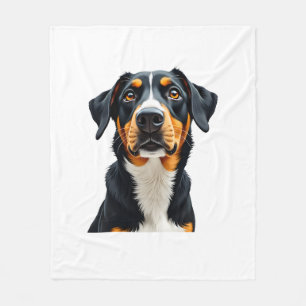 Couverture Polaire Illustration Rétro Portrait de Chien Coloré Vintag