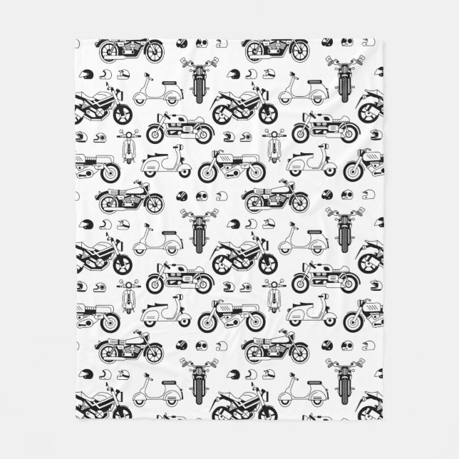 Couverture Polaire Illustration scooters de moto et casques (Devant)