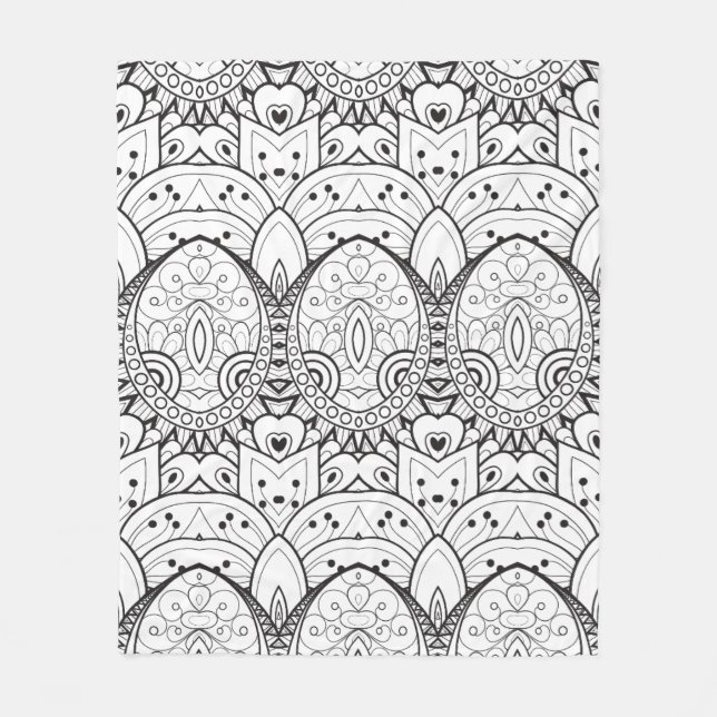 Couverture Polaire Illustration tribale inspirée (Devant)