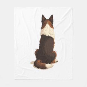 Couverture Polaire Illustration vintage de Border Collie vu de dos