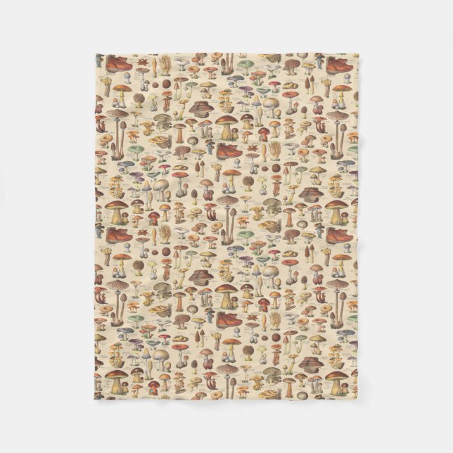 Couverture Polaire Illustration vintage des champignons (Devant)