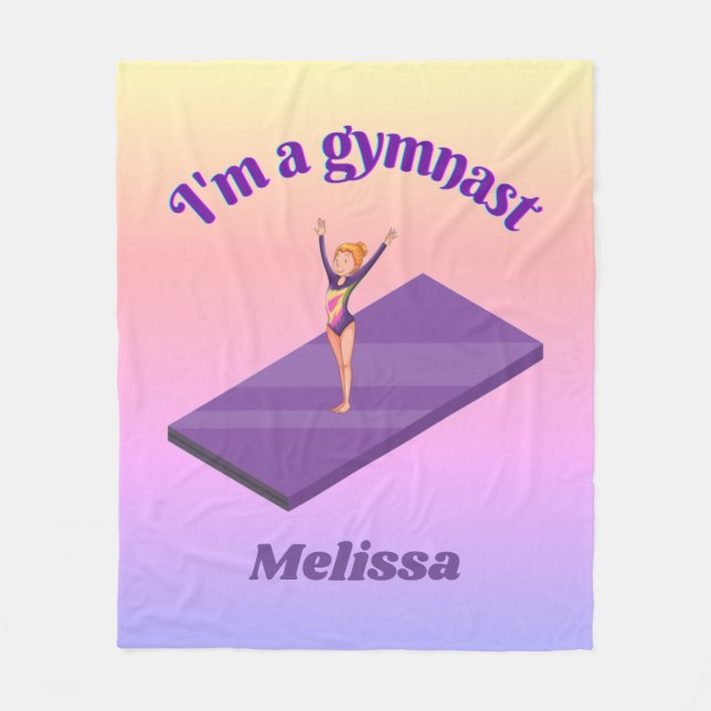 Couverture Polaire I'm A Gymnast - Girl with/ Leotard on Purple Gym M (Devant)