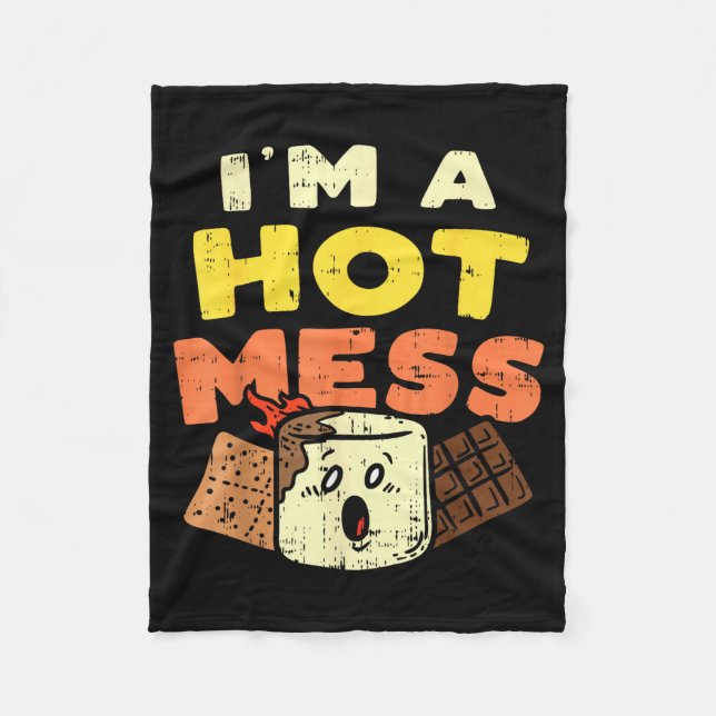 Couverture Polaire Im A Hot Mess Marshmallow Smores Summer Campfire C (Devant)