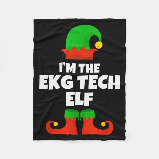 Couverture Polaire I'm Ekg Tech Elf Family Pajama Christmas Electroca (Devant)