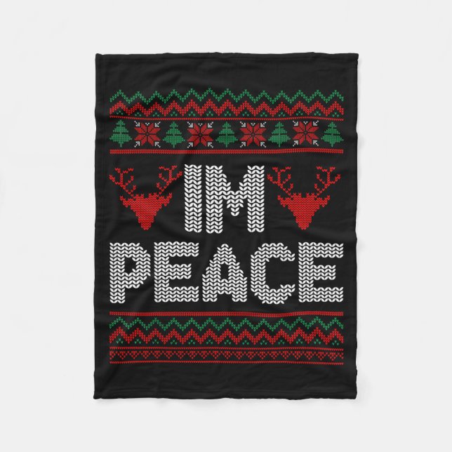 Couverture Polaire I'm Peace Couple Matching Christmas Ugly Sweater  (Devant)