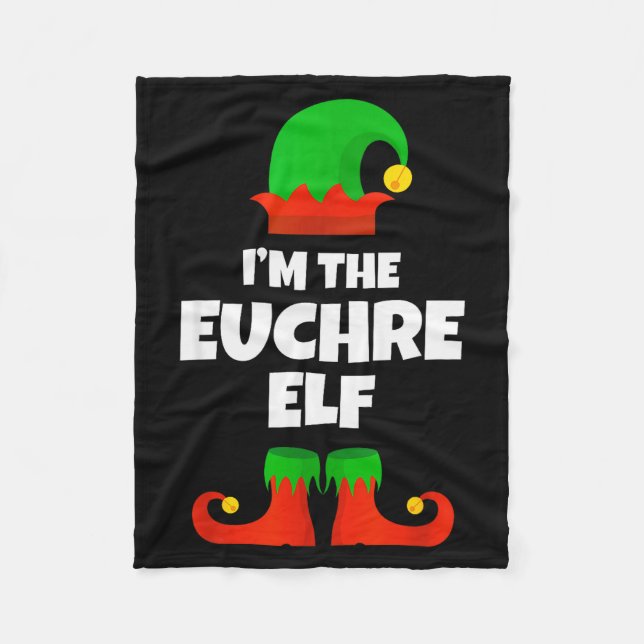 Couverture Polaire I'm The Euchre Elf Family Pajama Christmas Funny P (Devant)