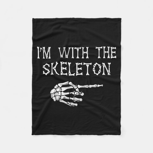 Couverture Polaire I'm With Skeleton Funny Couples Matching Halloween (Devant)