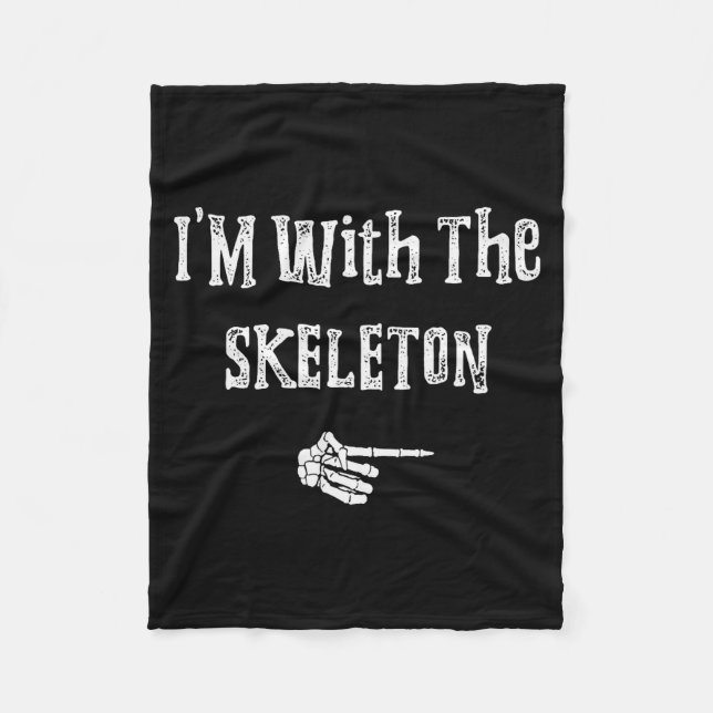 Couverture Polaire I'm With Skeleton Halloween Costume Funny Couples  (Devant)