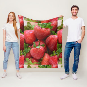 Couverture Polaire Image personnalisée de fraises sucrées et juteuses