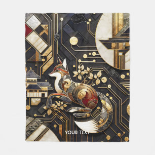 Couverture Polaire Imaginaire Abstrait Fox Art