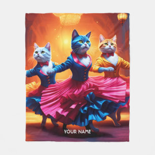 Couverture Polaire Imaginaire Cute Vivid Chats Danser Cancan