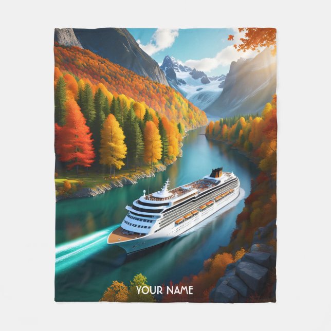 Couverture Polaire Imaginaire Cute Vivid Cruise Liner River (Devant)