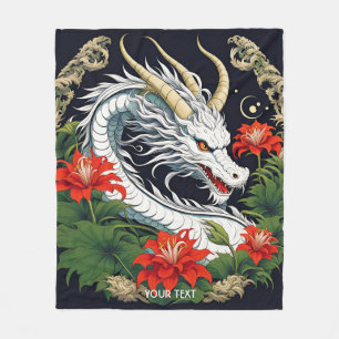 Couverture Polaire Imaginaire Cute Vivid Fleurs Dragon Feuilles